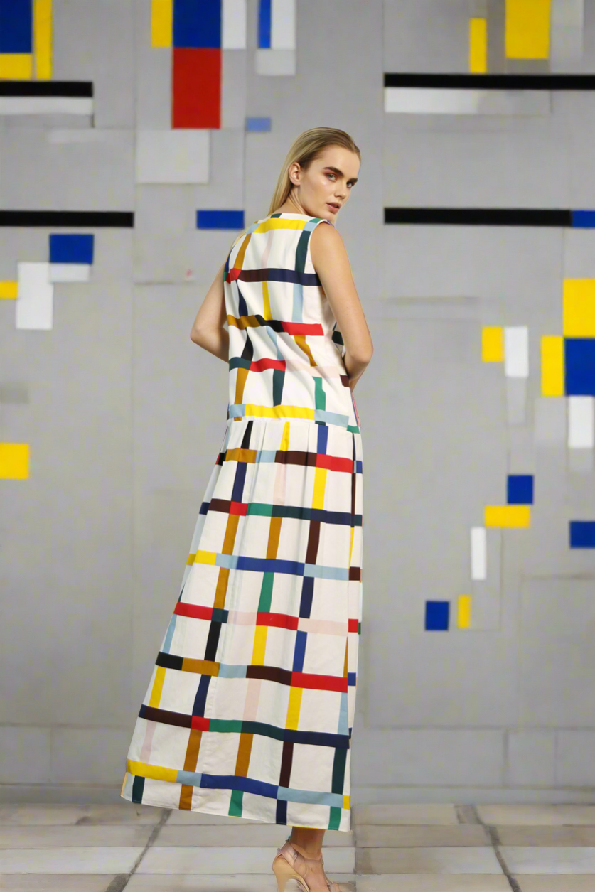 Mondrian Style Print Dress