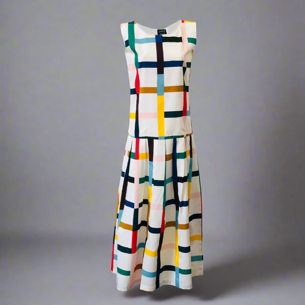 Mondrian Style Print Dress