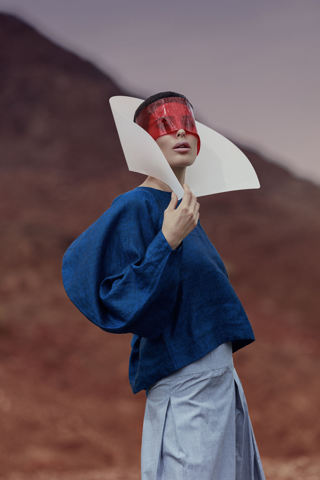 Raglan sleeve linen top