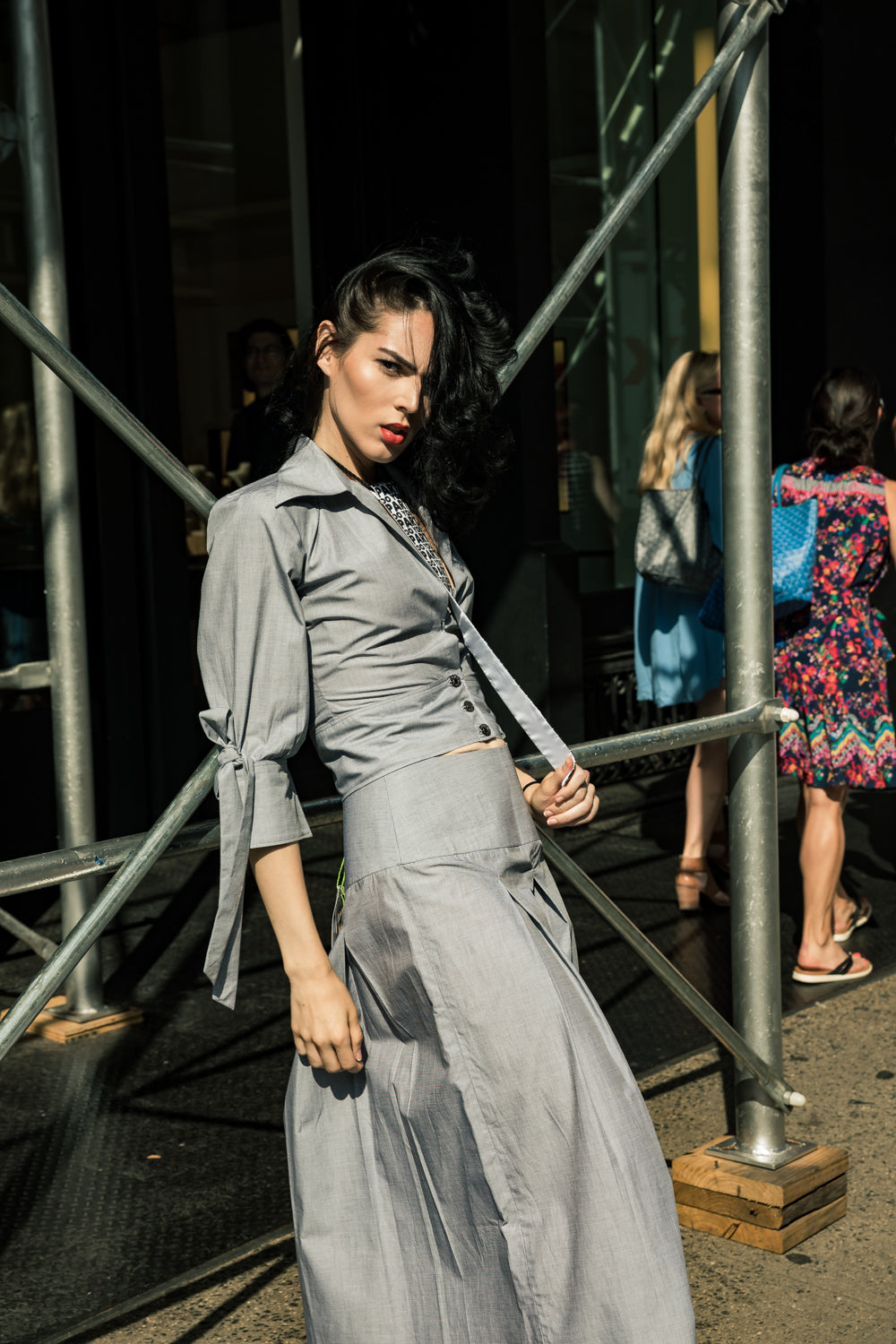 pin tuck top and skirt