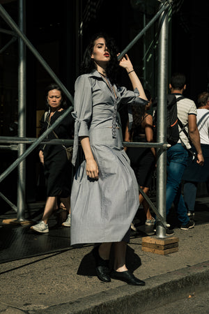 pin tuck top and skirt