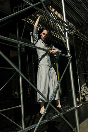 pin tuck top and skirt