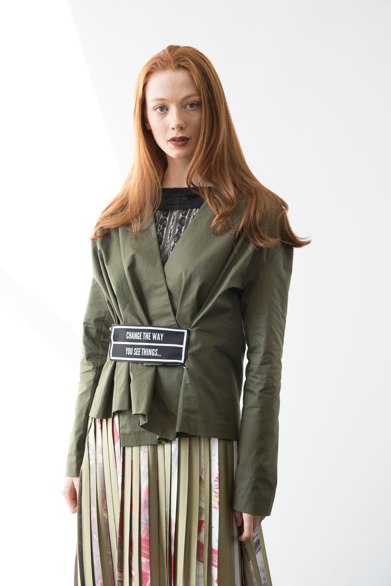 Arshys olive wrap-top
