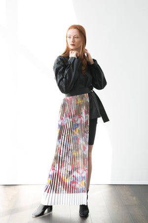 Arshys-Michelangelo pleated belt-skirt