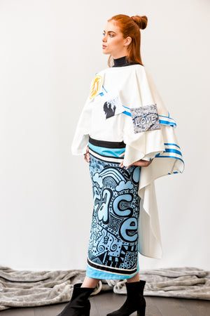 ARSHYS PEACE PONCHO SKIRT SET