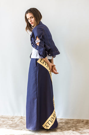 Denim top and skirt set cheap