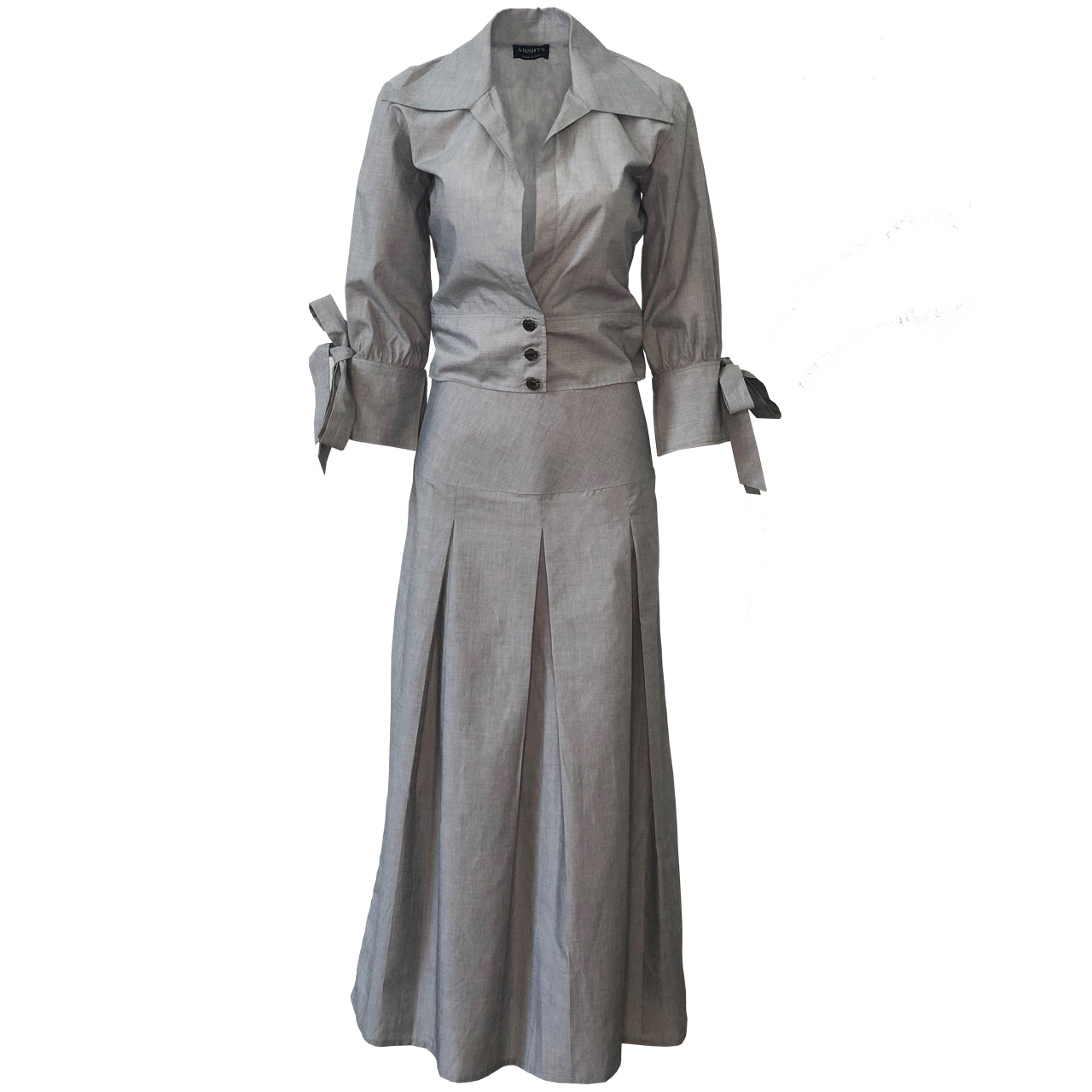 Top with pin-tuck skirt set