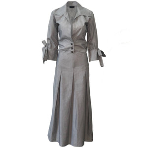 Top with pin-tuck skirt set