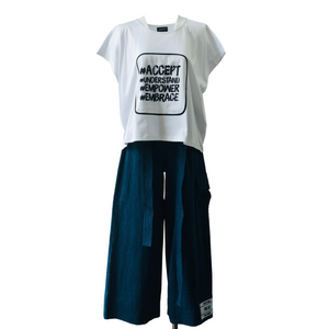 Denim ankle-gazer pants