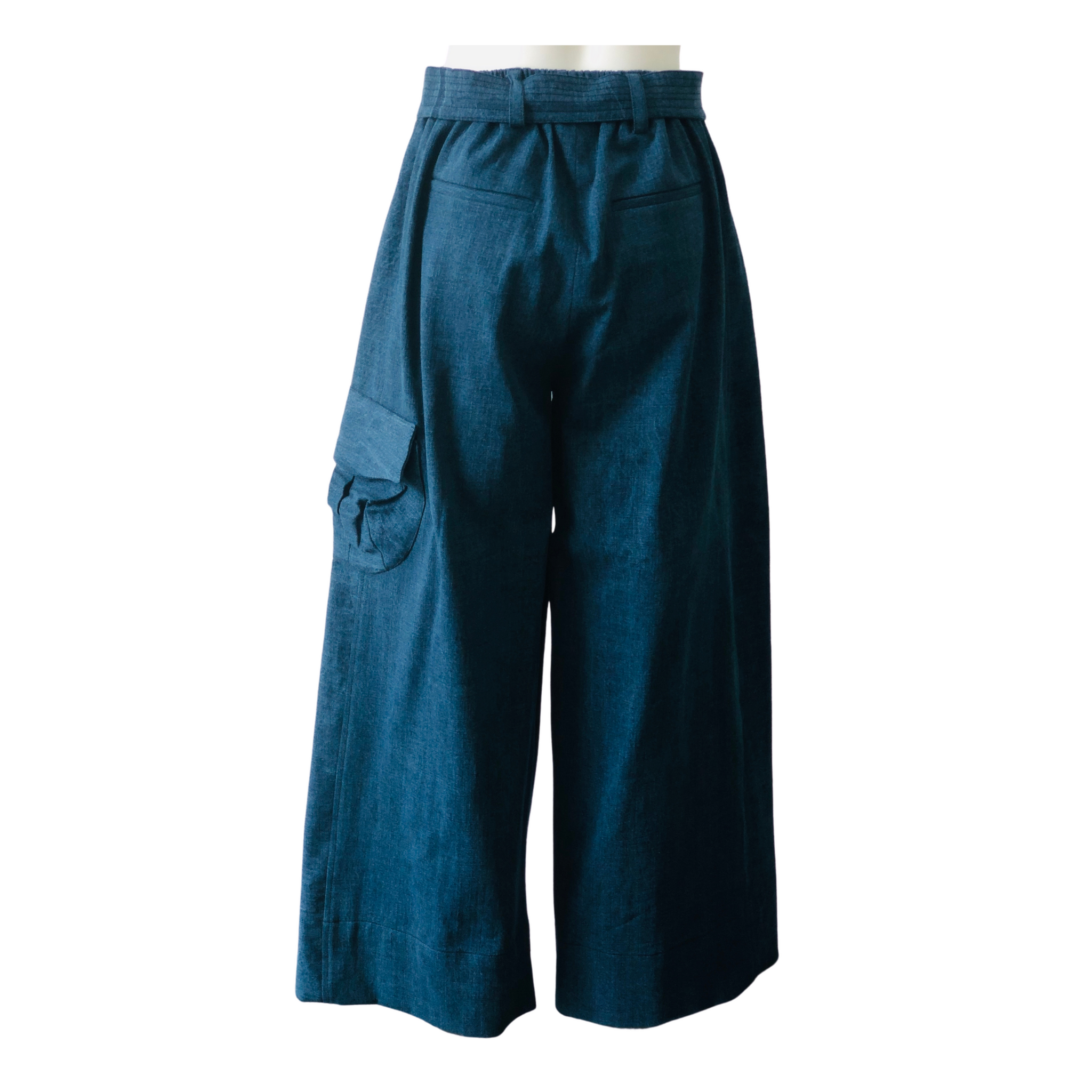 Denim ankle-gazer pants