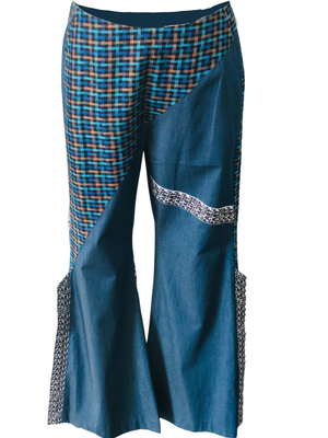 Denim-linen pants