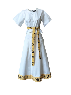 White Statement Top & Skirt (Set)