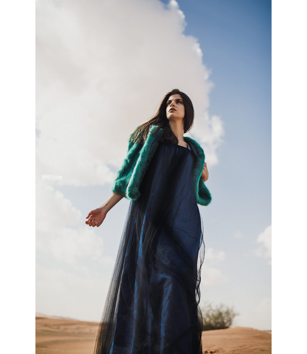 【sahara/サハラ】TulleSleeveSatin Dress Shoulder straps tulle dress – arshys