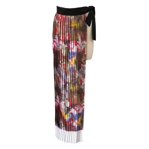 pleated silk skirt